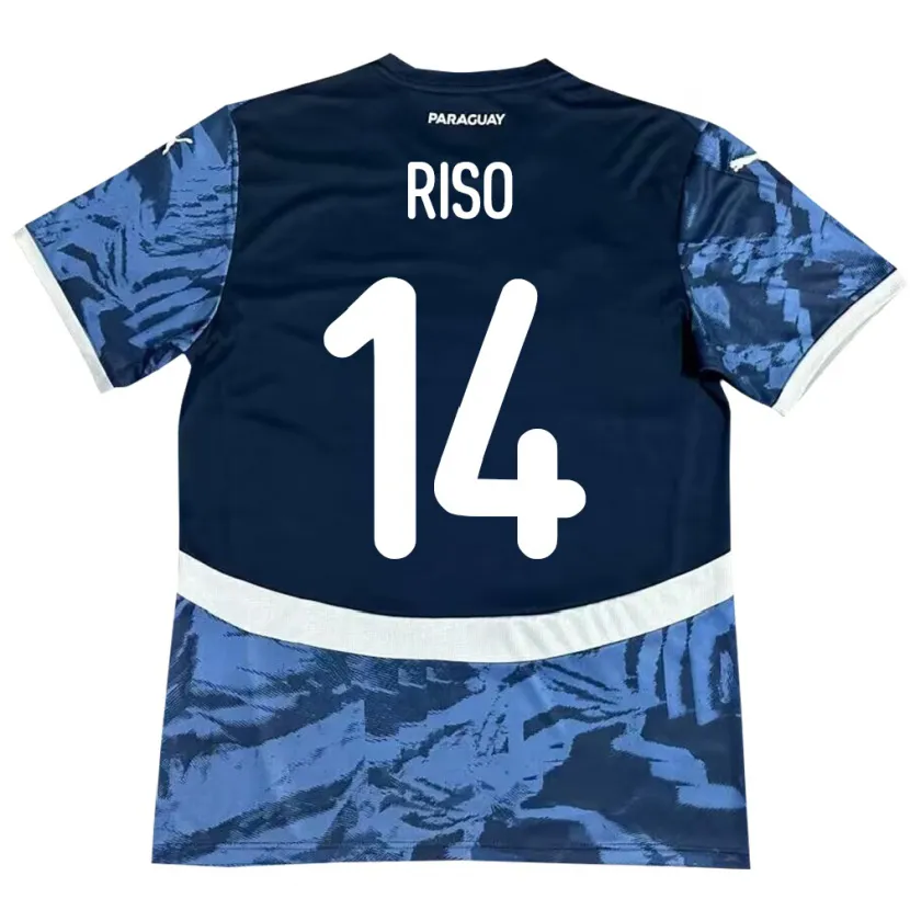 Danxen Heren Paraguay Tania Riso #14 Blauw Uitshirt Uittenue 24-26 T-Shirt