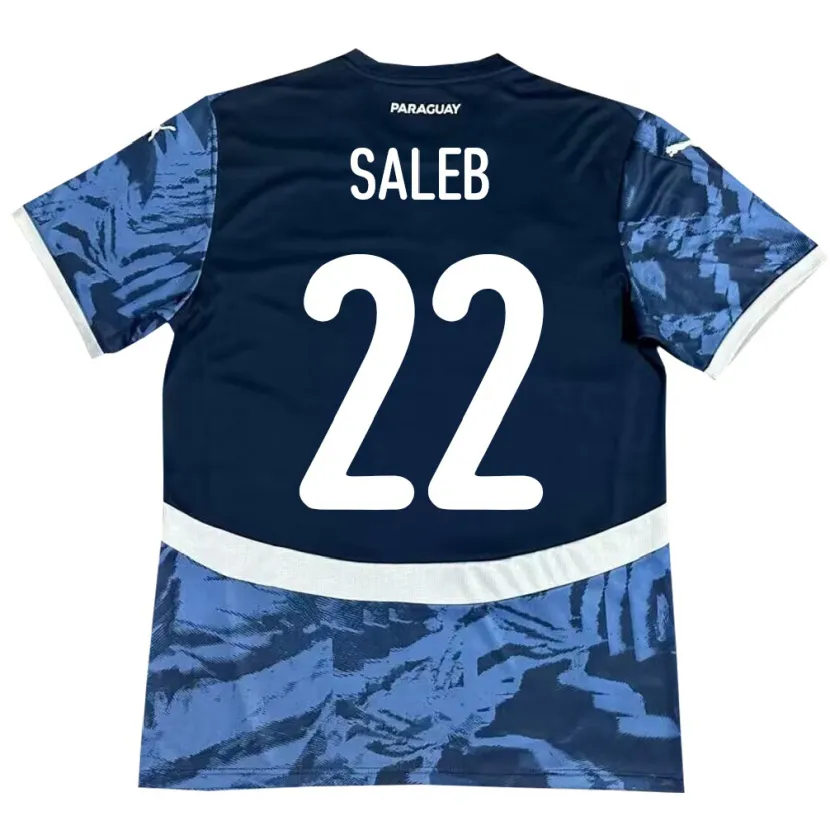 Danxen Heren Paraguay Gloria Saleb #22 Blauw Uitshirt Uittenue 24-26 T-Shirt