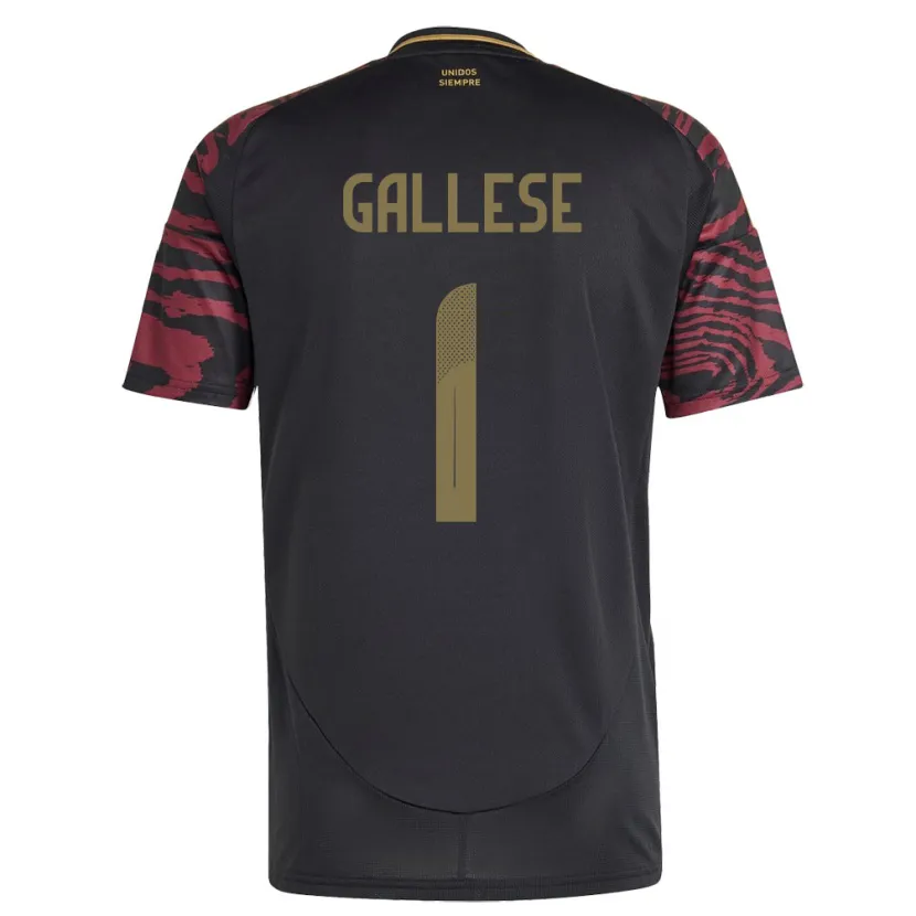 Danxen Heren Peru Pedro Gallese #1 Zwart Uitshirt Uittenue 24-26 T-Shirt