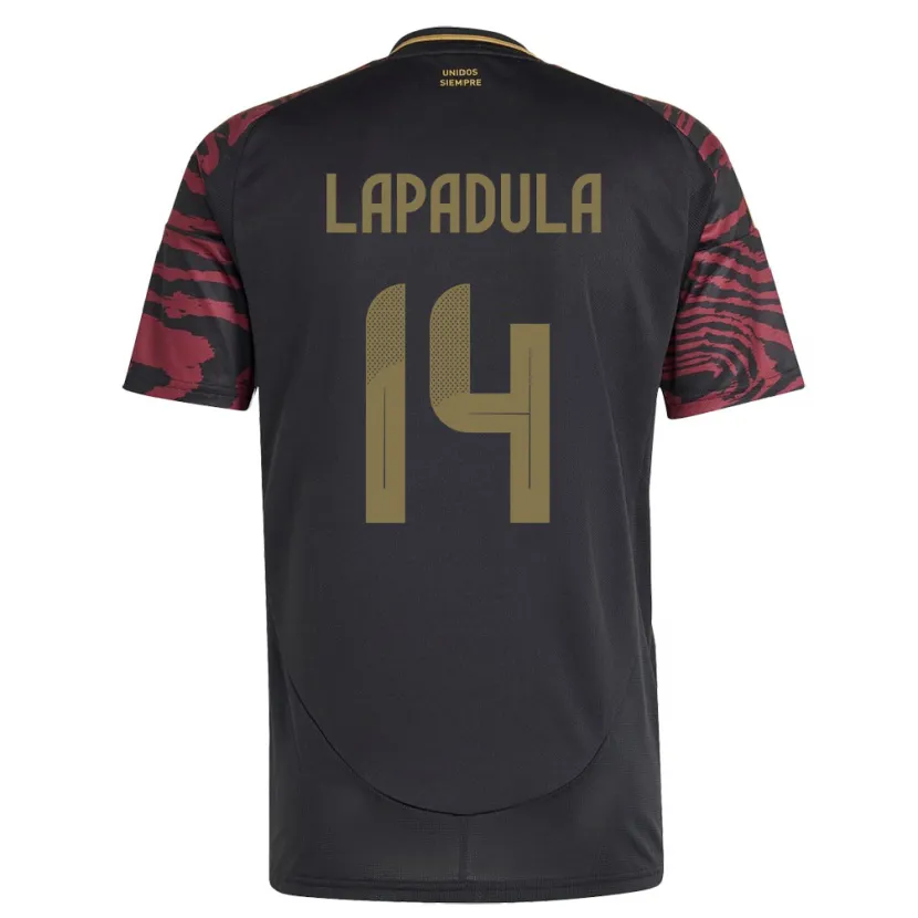 Danxen Heren Peru Gianluca Lapadula #14 Zwart Uitshirt Uittenue 24-26 T-Shirt