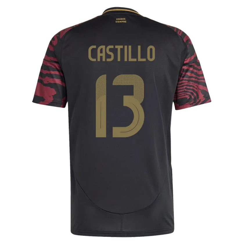 Danxen Heren Peru Jesús Castillo #13 Zwart Uitshirt Uittenue 24-26 T-Shirt