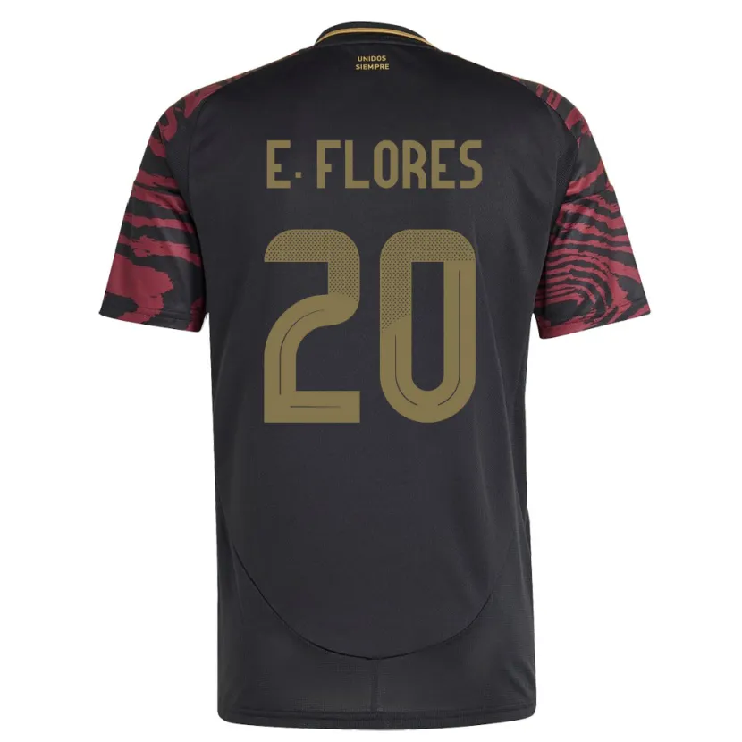 Danxen Heren Peru Edison Flores #20 Zwart Uitshirt Uittenue 24-26 T-Shirt