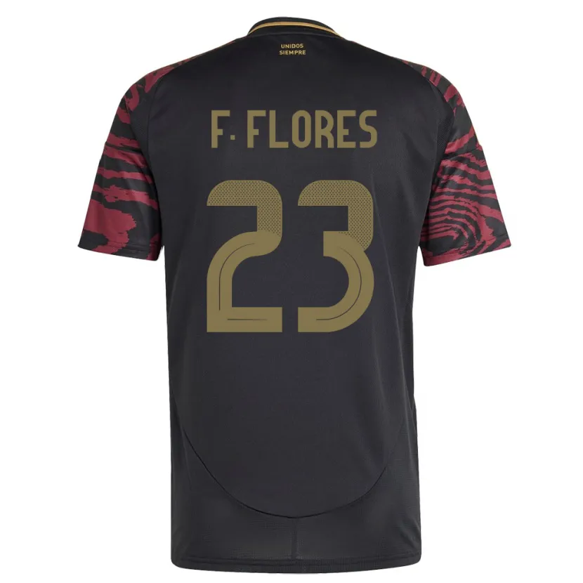Danxen Heren Peru Franchesco Flores #23 Zwart Uitshirt Uittenue 24-26 T-Shirt