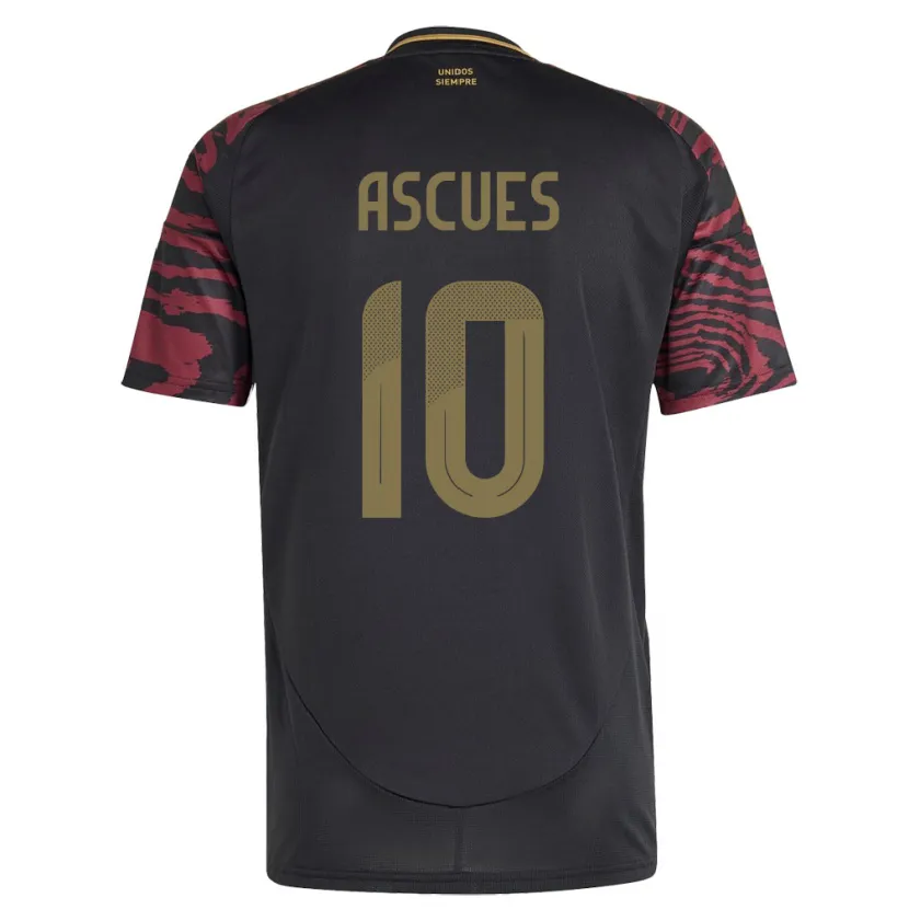 Danxen Heren Peru Adrián Ascues #10 Zwart Uitshirt Uittenue 24-26 T-Shirt
