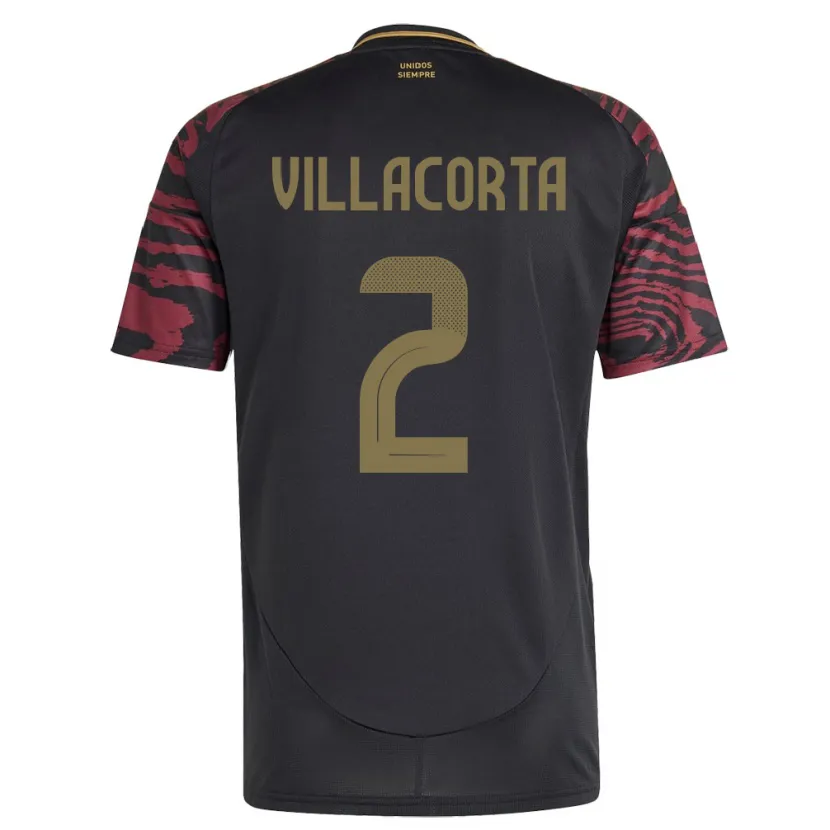 Danxen Heren Peru Anderson Villacorta #2 Zwart Uitshirt Uittenue 24-26 T-Shirt
