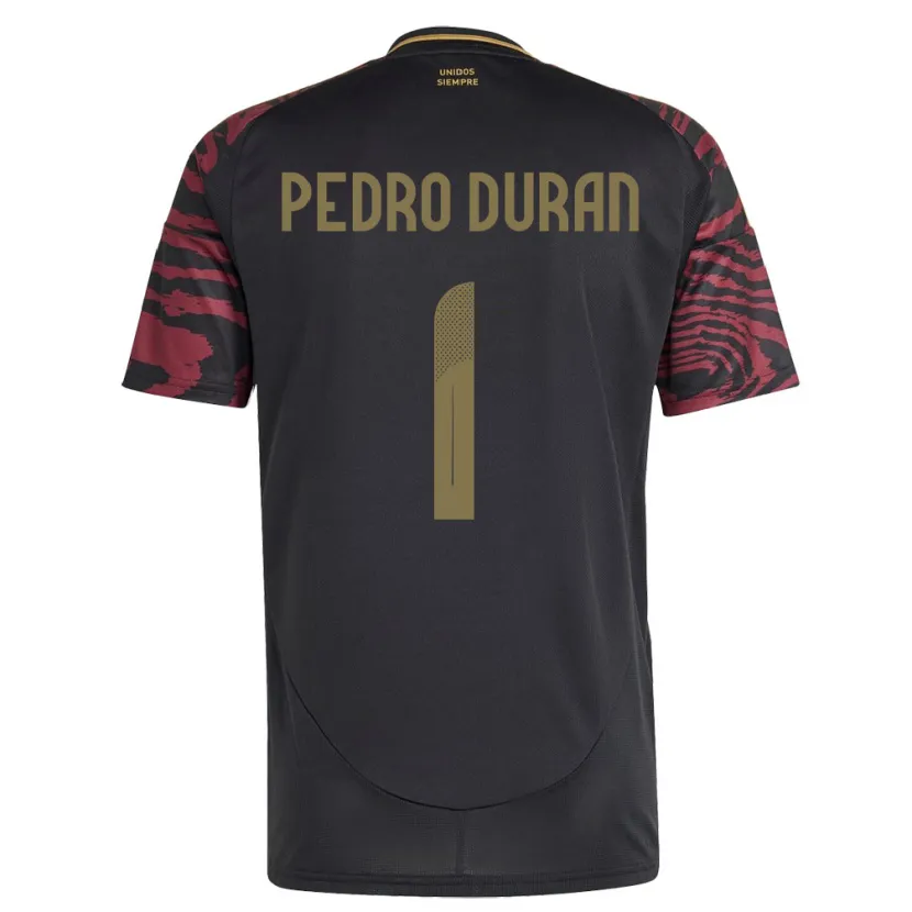 Danxen Heren Peru Juan Pedro Durán #1 Zwart Uitshirt Uittenue 24-26 T-Shirt
