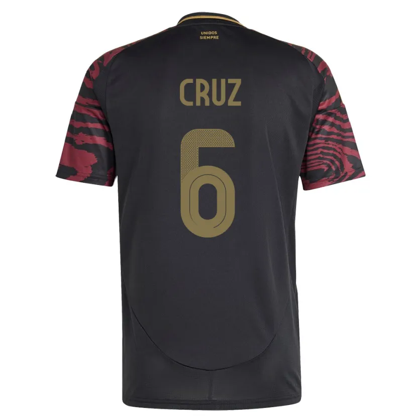Danxen Heren Peru Esteban Cruz #6 Zwart Uitshirt Uittenue 24-26 T-Shirt