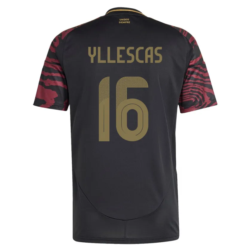 Danxen Heren Peru Jhosenffer Yllescas #16 Zwart Uitshirt Uittenue 24-26 T-Shirt