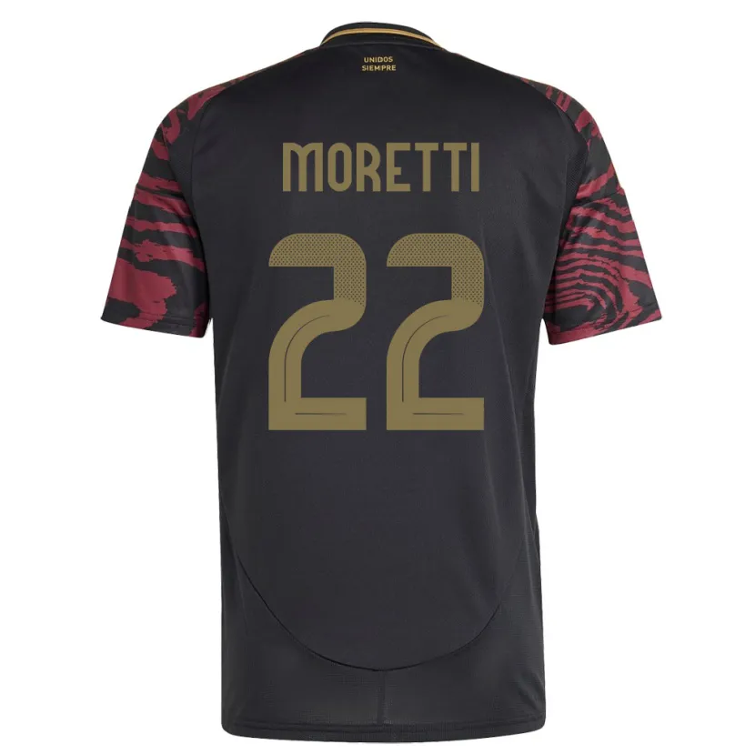 Danxen Heren Peru Jair Moretti #22 Zwart Uitshirt Uittenue 24-26 T-Shirt
