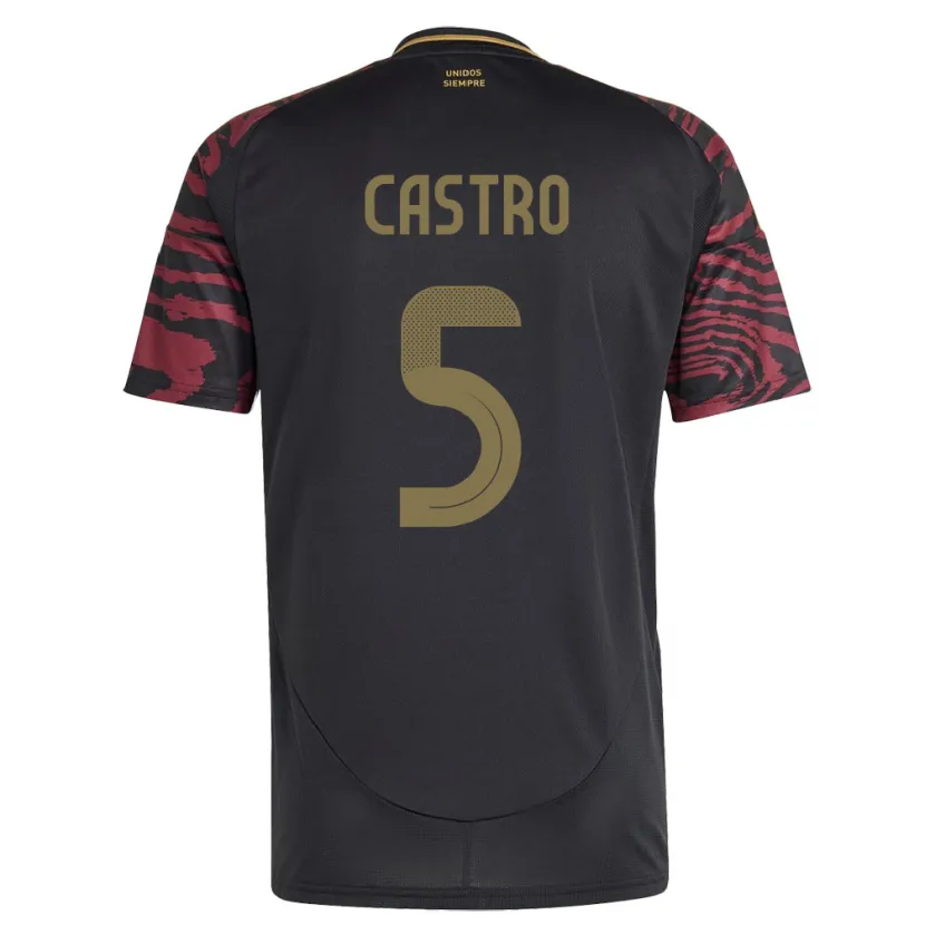 Danxen Heren Peru Rosa Castro #5 Zwart Uitshirt Uittenue 24-26 T-Shirt