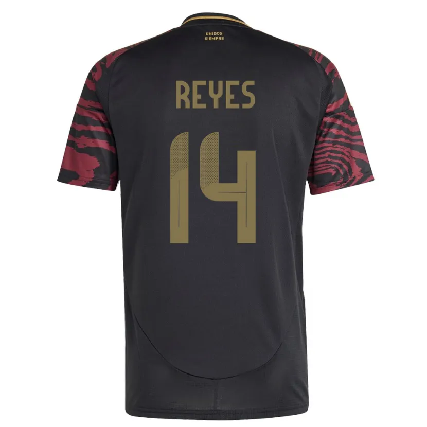 Danxen Heren Peru Alison Reyes #14 Zwart Uitshirt Uittenue 24-26 T-Shirt