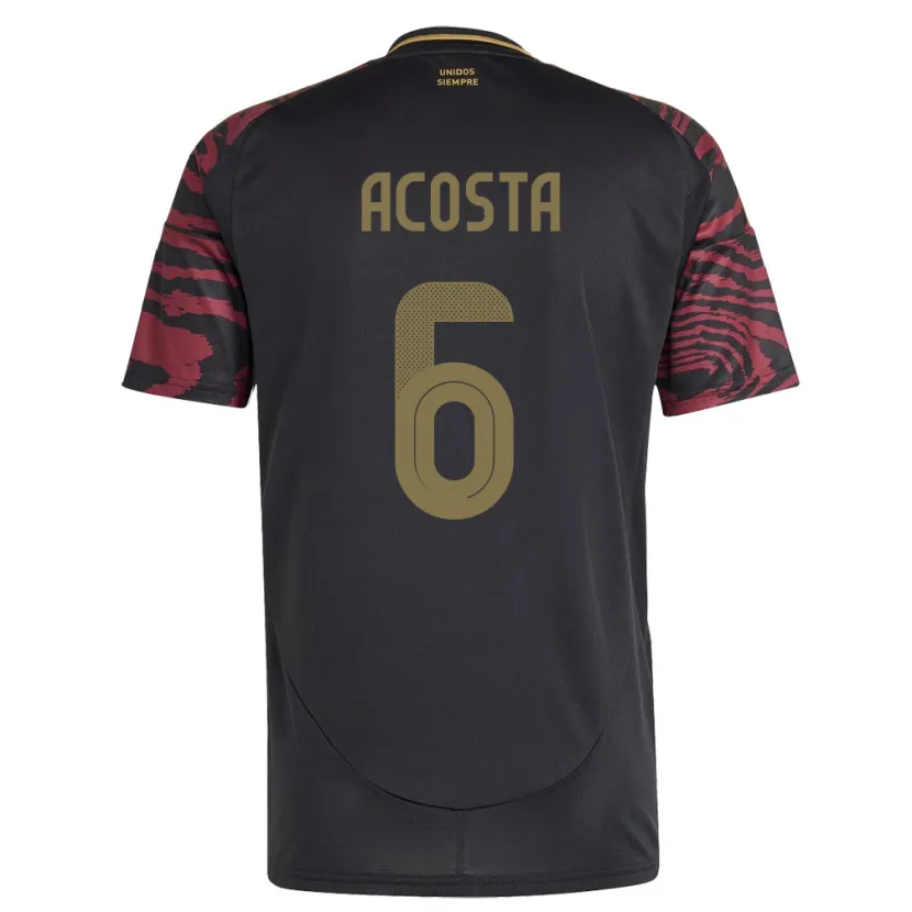 Danxen Heren Peru Ruby Acosta #6 Zwart Uitshirt Uittenue 24-26 T-Shirt