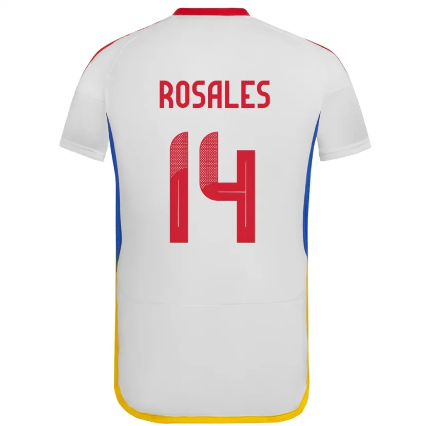 Danxen Heren Venezuela Roberto Rosales #14 Wit Uitshirt Uittenue 24-26 T-Shirt
