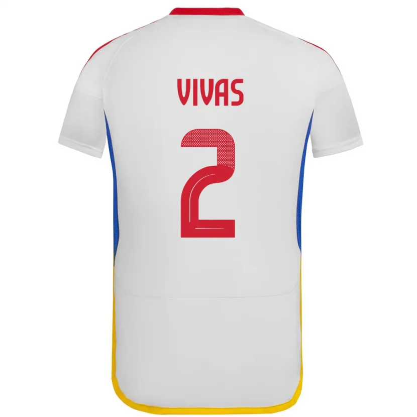 Danxen Heren Venezuela Carlos Vivas #2 Wit Uitshirt Uittenue 24-26 T-Shirt
