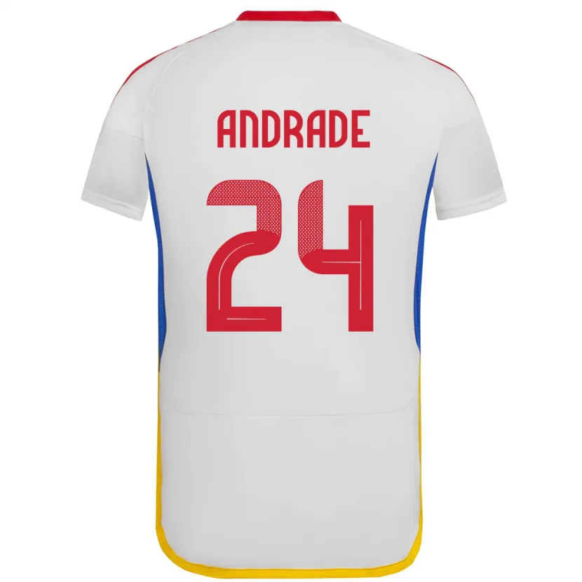 Danxen Heren Venezuela Kervin Andrade #24 Wit Uitshirt Uittenue 24-26 T-Shirt