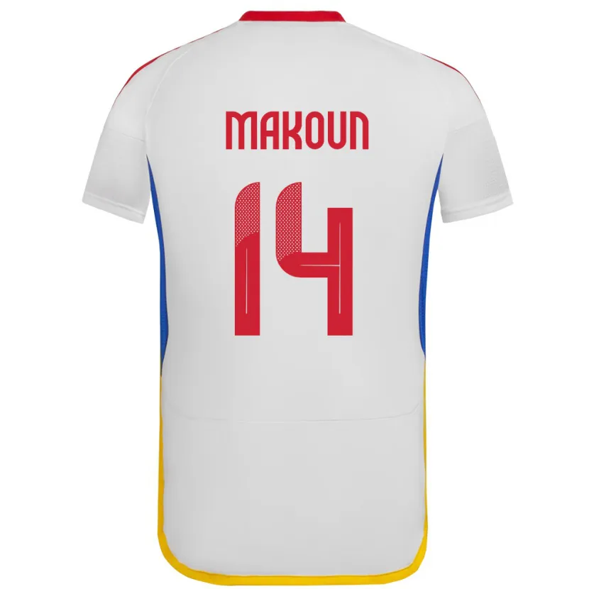 Danxen Heren Venezuela Christian Makoun #14 Wit Uitshirt Uittenue 24-26 T-Shirt