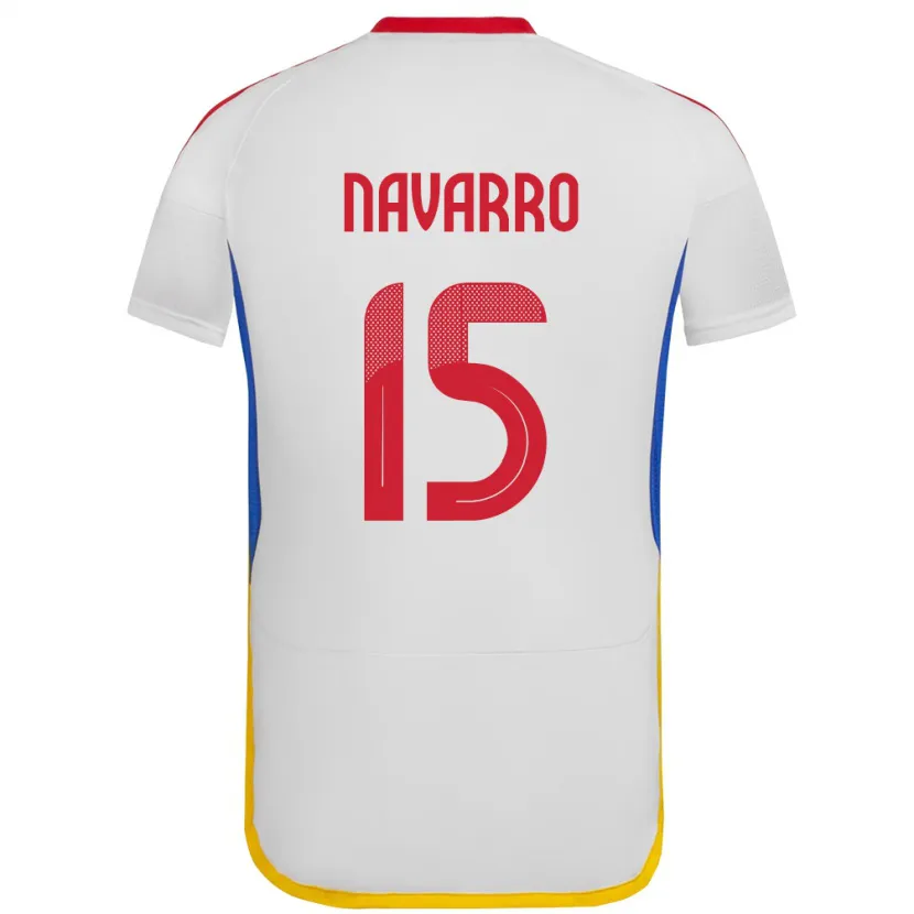 Danxen Heren Venezuela Miguel Navarro #15 Wit Uitshirt Uittenue 24-26 T-Shirt