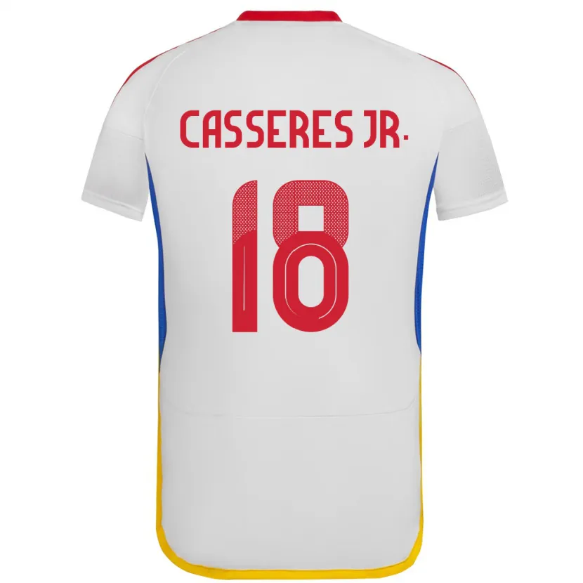 Danxen Heren Venezuela Cristian Cásseres Jr. #18 Wit Uitshirt Uittenue 24-26 T-Shirt