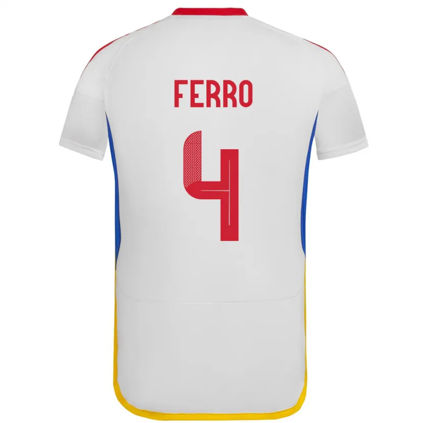 Danxen Heren Venezuela Andrés Ferro #4 Wit Uitshirt Uittenue 24-26 T-Shirt