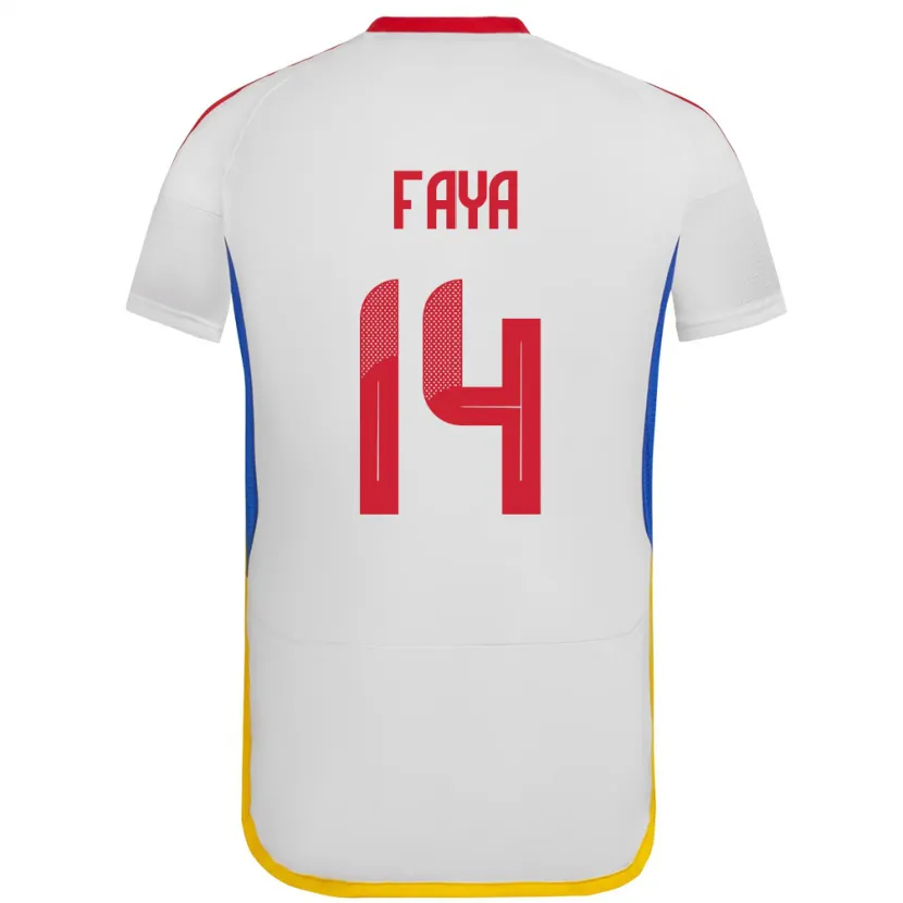 Danxen Heren Venezuela Carlos Faya #14 Wit Uitshirt Uittenue 24-26 T-Shirt