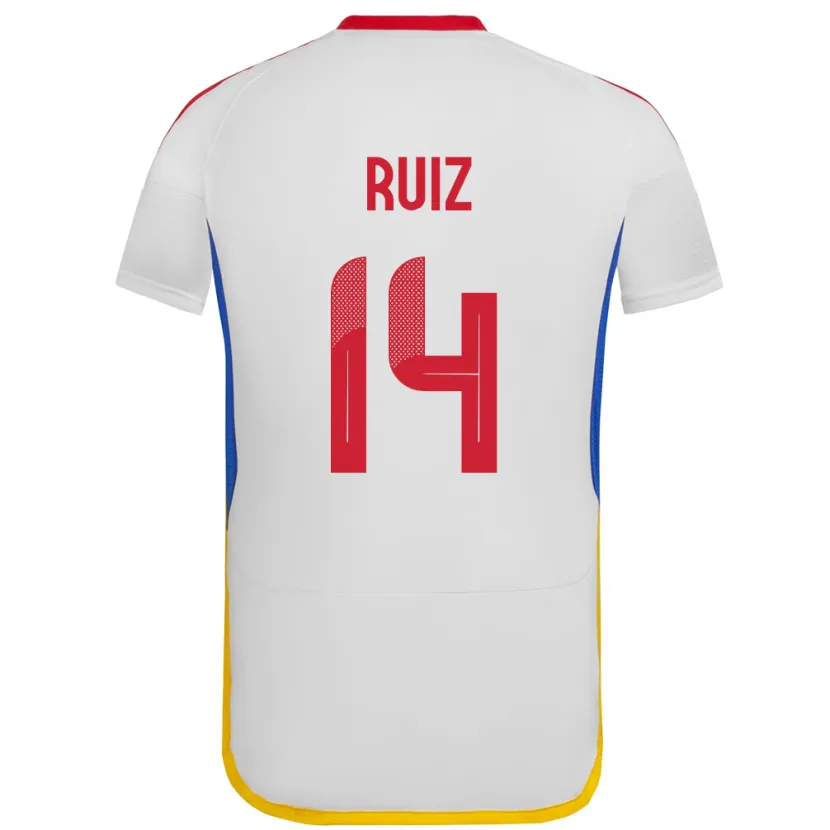 Danxen Heren Venezuela Maicol Ruiz #14 Wit Uitshirt Uittenue 24-26 T-Shirt