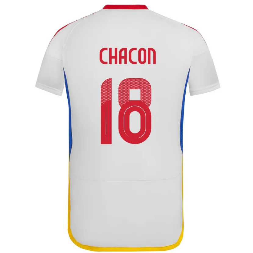 Danxen Heren Venezuela Yerson Chacón #18 Wit Uitshirt Uittenue 24-26 T-Shirt