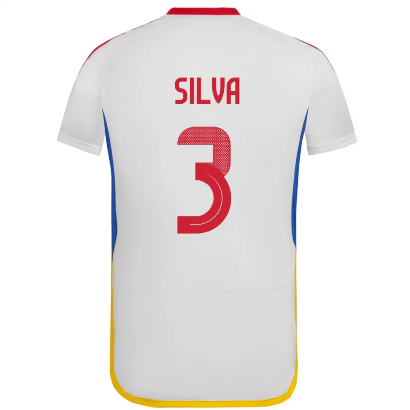 Danxen Heren Venezuela Santiago Silva #3 Wit Uitshirt Uittenue 24-26 T-Shirt