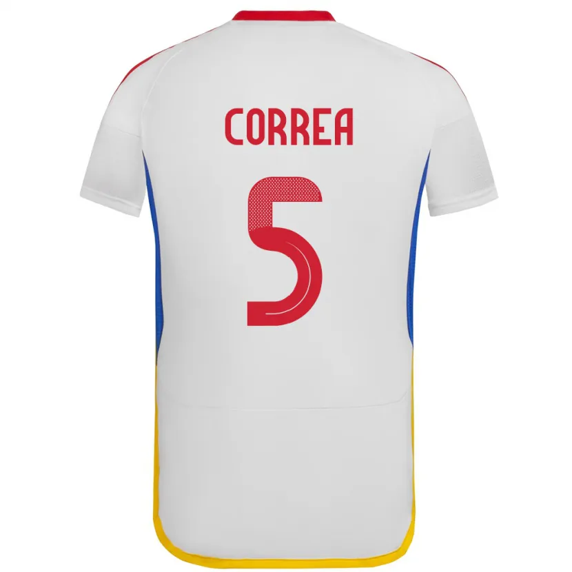 Danxen Heren Venezuela José Correa #5 Wit Uitshirt Uittenue 24-26 T-Shirt
