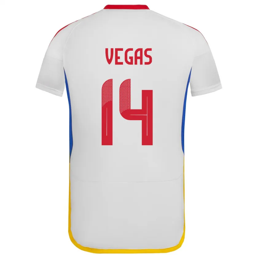Danxen Heren Venezuela Miguel Vegas #14 Wit Uitshirt Uittenue 24-26 T-Shirt
