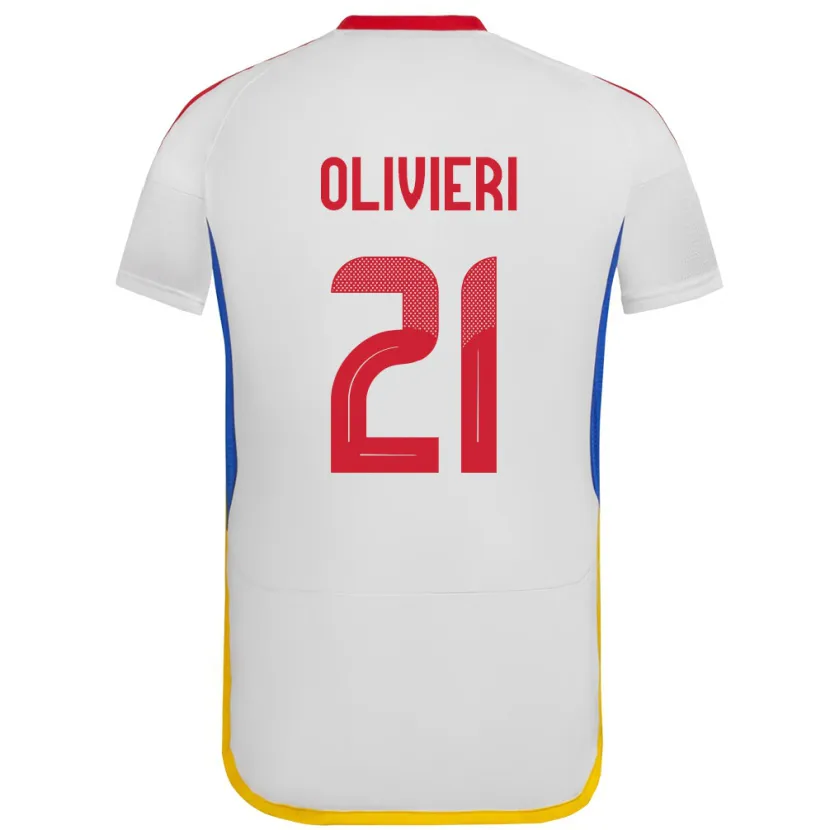 Danxen Heren Venezuela Bárbara Olivieri #21 Wit Uitshirt Uittenue 24-26 T-Shirt