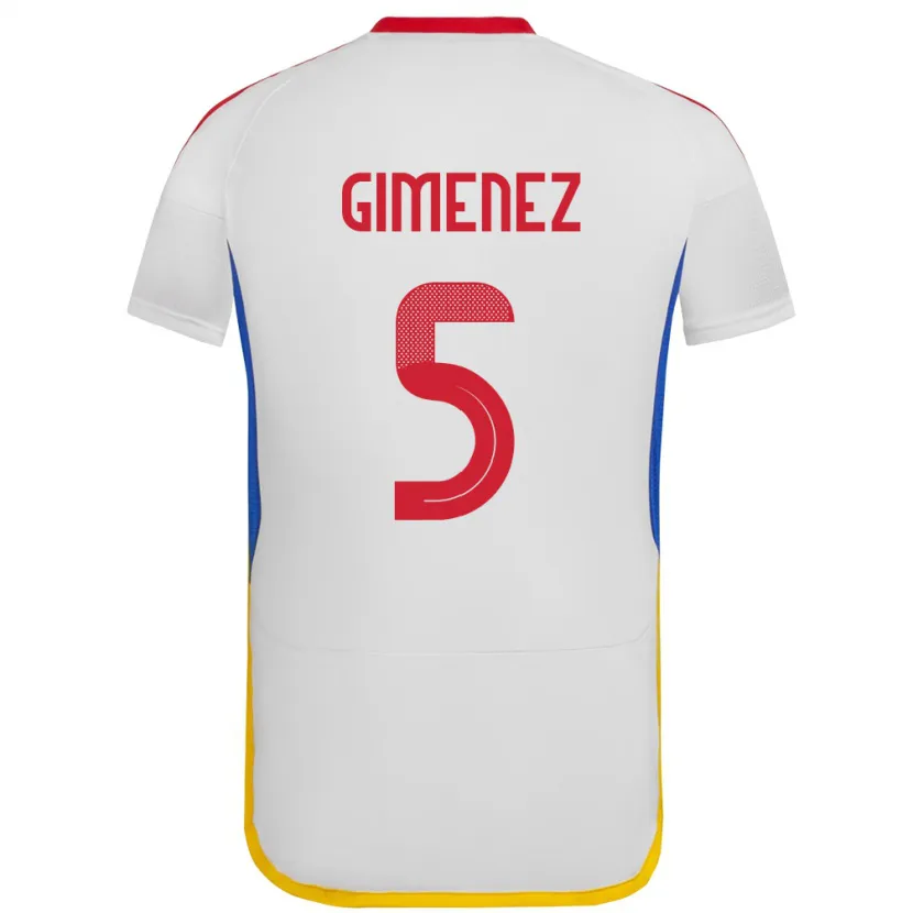 Danxen Heren Venezuela Yenifer Giménez #5 Wit Uitshirt Uittenue 24-26 T-Shirt