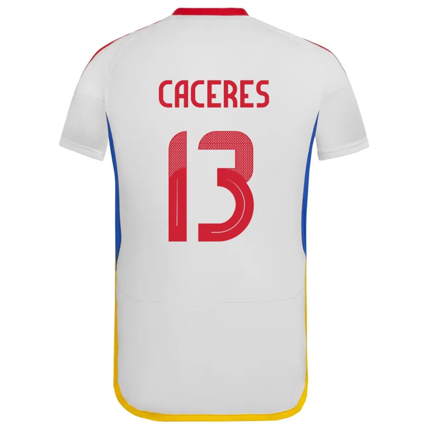 Danxen Heren Venezuela Nayluisa Cáceres #13 Wit Uitshirt Uittenue 24-26 T-Shirt