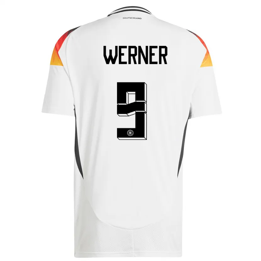 Danxen Dames Duitsland Timo Werner #9 Wit Thuisshirt Thuistenue 24-26 T-Shirt