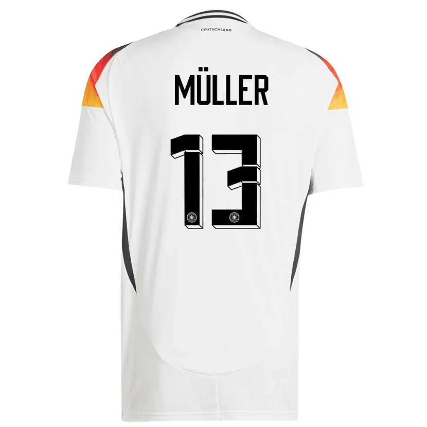 Danxen Dames Duitsland Thomas Muller #13 Wit Thuisshirt Thuistenue 24-26 T-Shirt