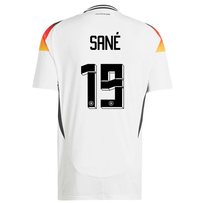 Danxen Dames Duitsland Leroy Sane #19 Wit Thuisshirt Thuistenue 24-26 T-Shirt