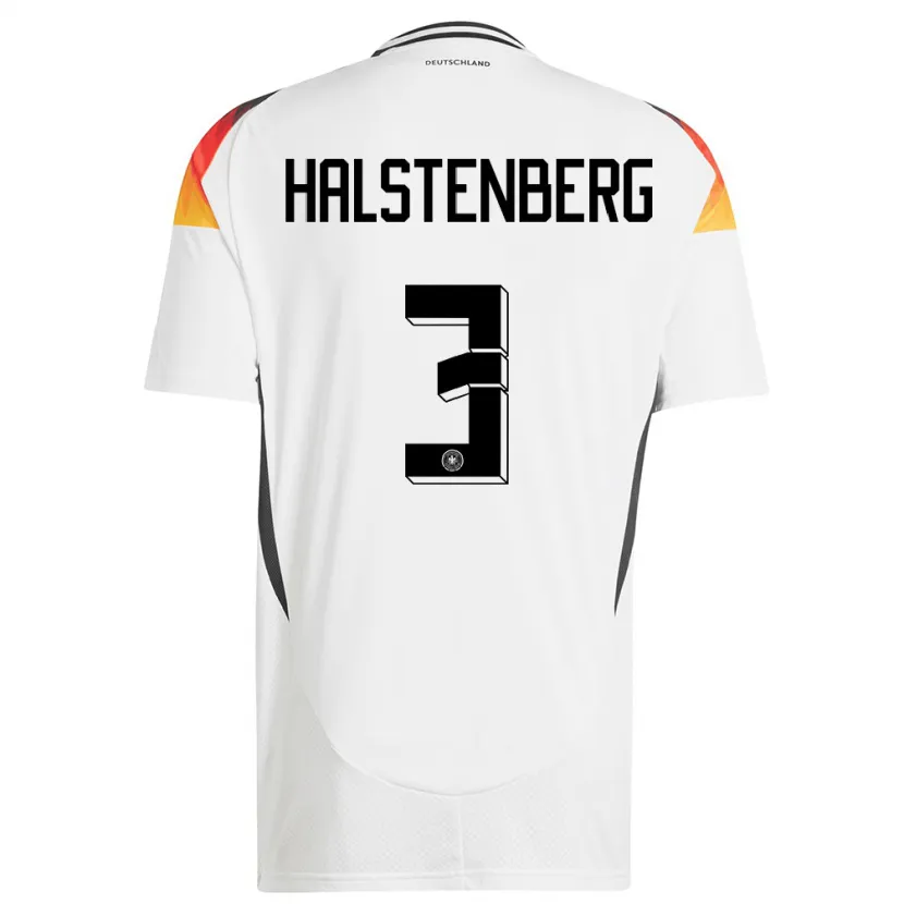 Danxen Dames Duitsland Marcel Halstenberg #3 Wit Thuisshirt Thuistenue 24-26 T-Shirt