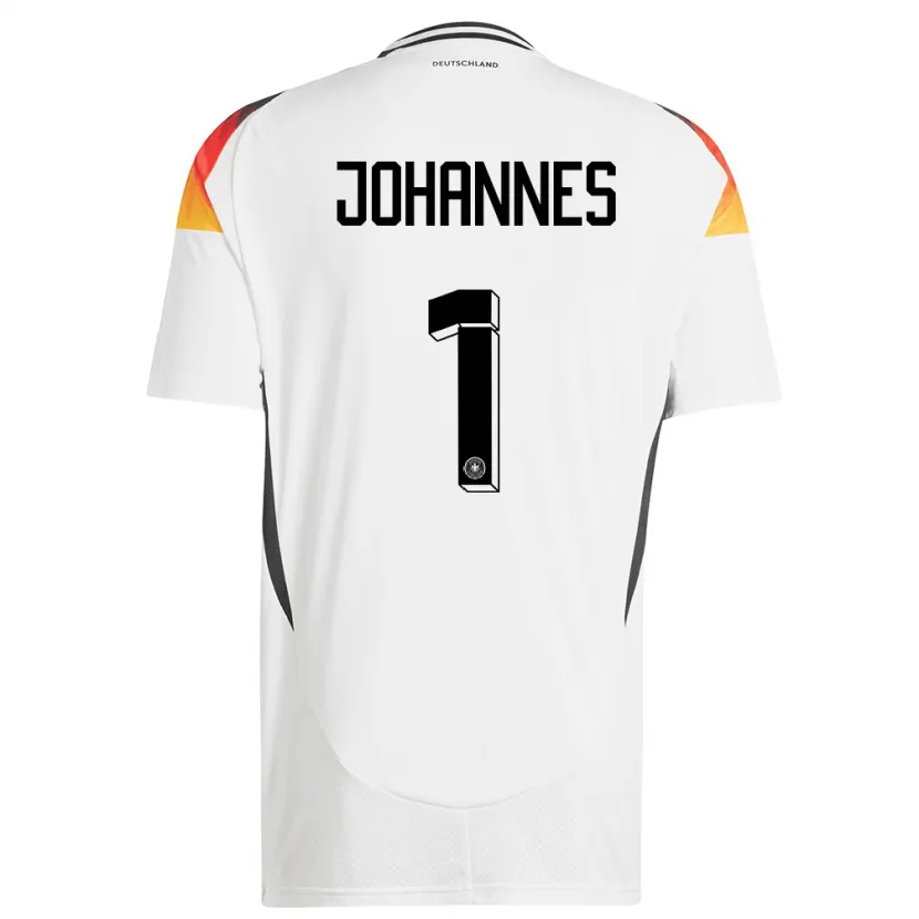 Danxen Dames Duitsland Stina Johannes #1 Wit Thuisshirt Thuistenue 24-26 T-Shirt