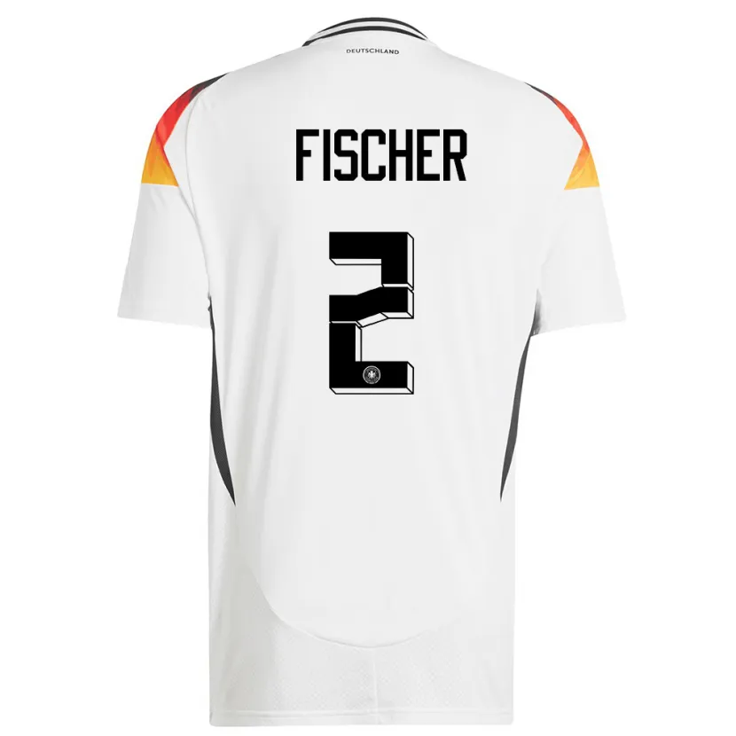 Danxen Dames Duitsland Kilian Fischer #2 Wit Thuisshirt Thuistenue 24-26 T-Shirt