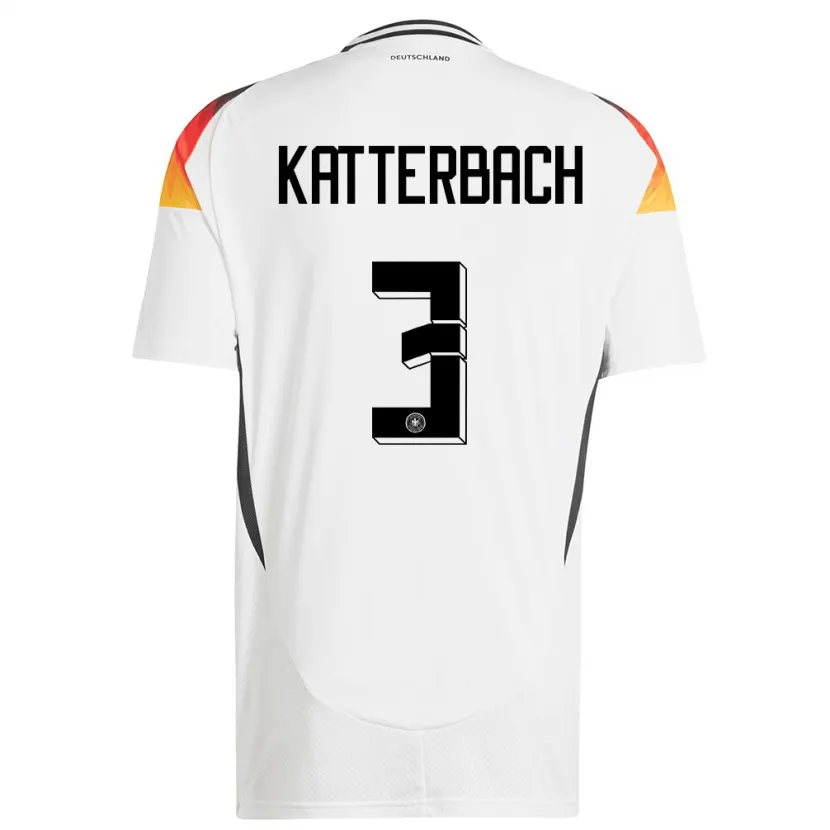 Danxen Dames Duitsland Noah Katterbach #3 Wit Thuisshirt Thuistenue 24-26 T-Shirt