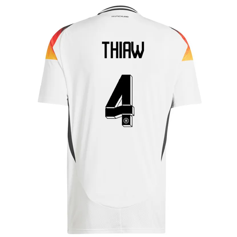 Danxen Dames Duitsland Malick Thiaw #4 Wit Thuisshirt Thuistenue 24-26 T-Shirt