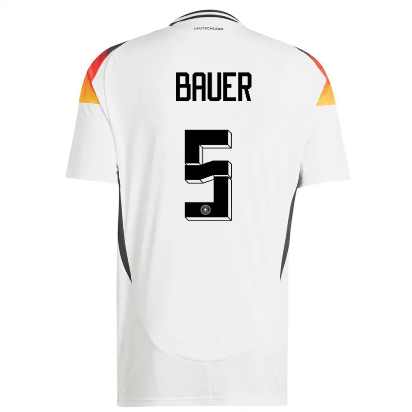 Danxen Dames Duitsland Maximilian Bauer #5 Wit Thuisshirt Thuistenue 24-26 T-Shirt