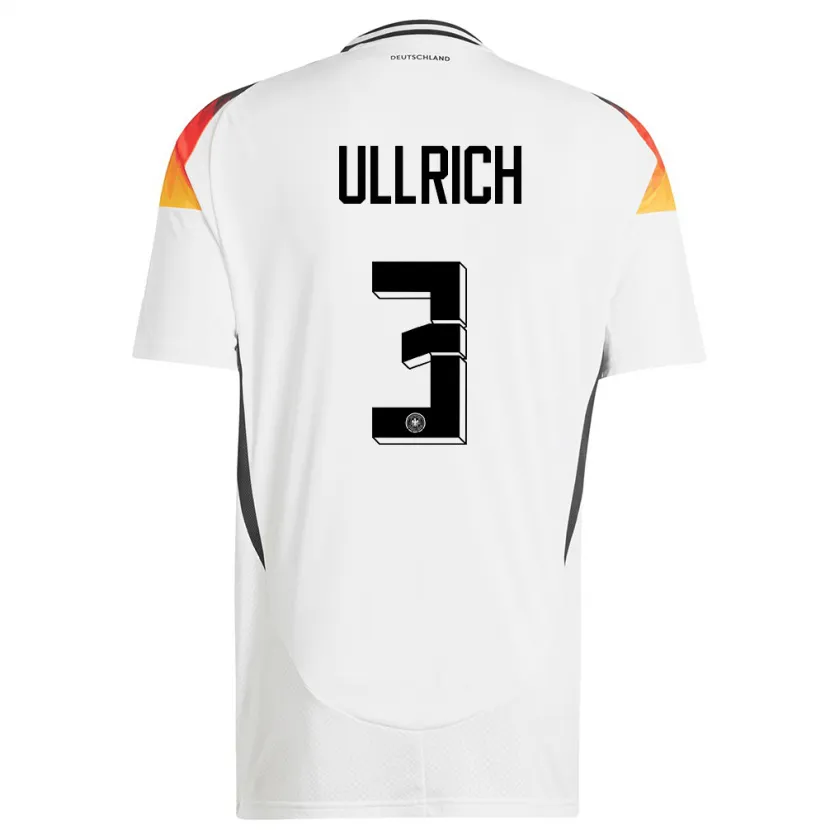 Danxen Dames Duitsland Lukas Ullrich #3 Wit Thuisshirt Thuistenue 24-26 T-Shirt