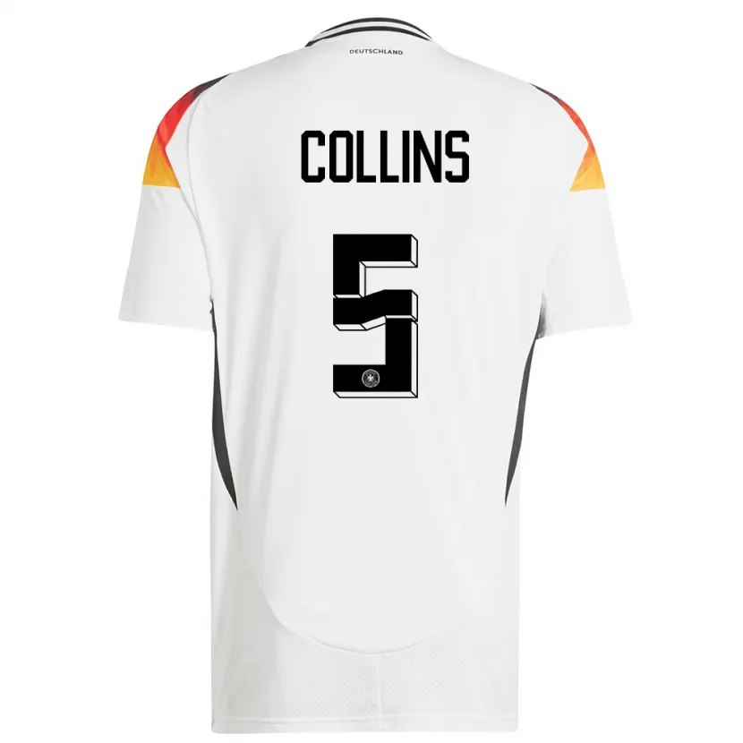 Danxen Dames Duitsland Nnamdi Collins #5 Wit Thuisshirt Thuistenue 24-26 T-Shirt