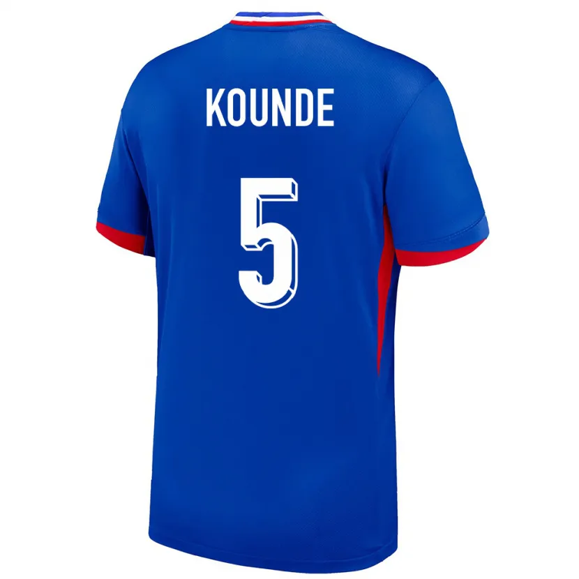 Danxen Dames Frankrijk Jules Kounde #5 Blauw Thuisshirt Thuistenue 24-26 T-Shirt