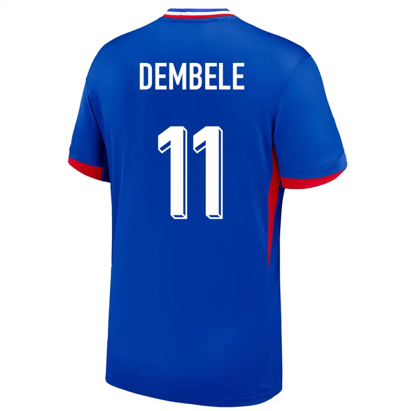 Danxen Dames Frankrijk Ousmane Dembele #11 Blauw Thuisshirt Thuistenue 24-26 T-Shirt