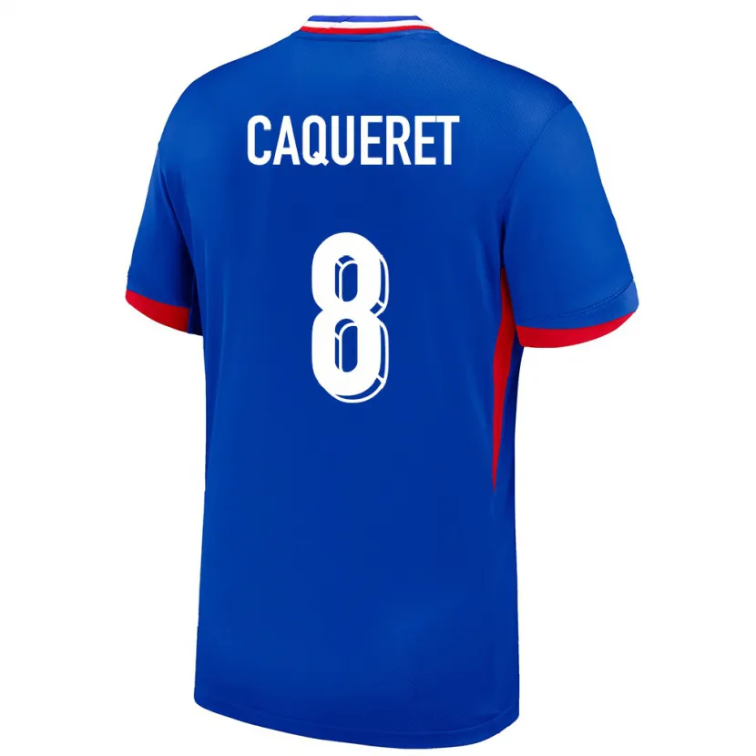 Danxen Dames Frankrijk Maxence Caqueret #8 Blauw Thuisshirt Thuistenue 24-26 T-Shirt
