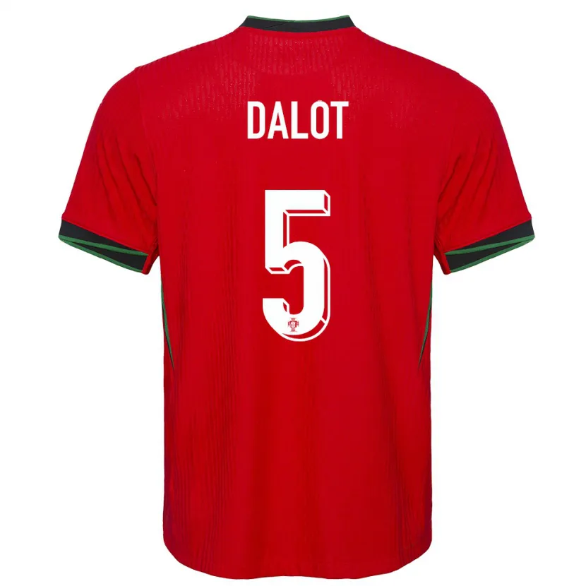 Danxen Dames Portugal Diogo Dalot #5 Rood Thuisshirt Thuistenue 24-26 T-Shirt