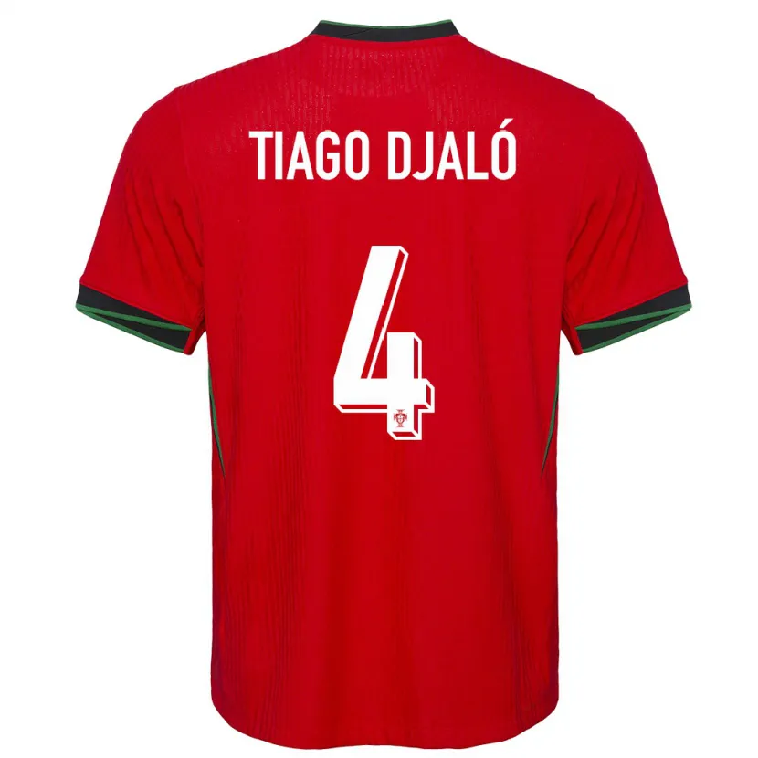 Danxen Dames Portugal Tiago Djalo #4 Rood Thuisshirt Thuistenue 24-26 T-Shirt
