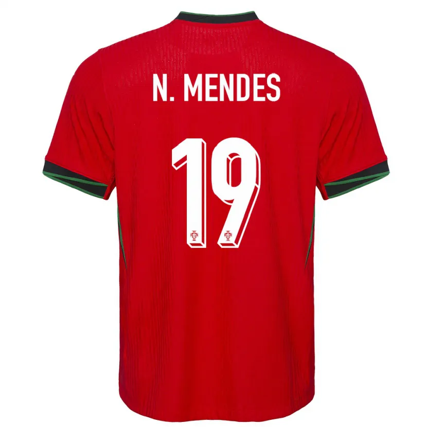Danxen Dames Portugal Nuno Mendes #19 Rood Thuisshirt Thuistenue 24-26 T-Shirt