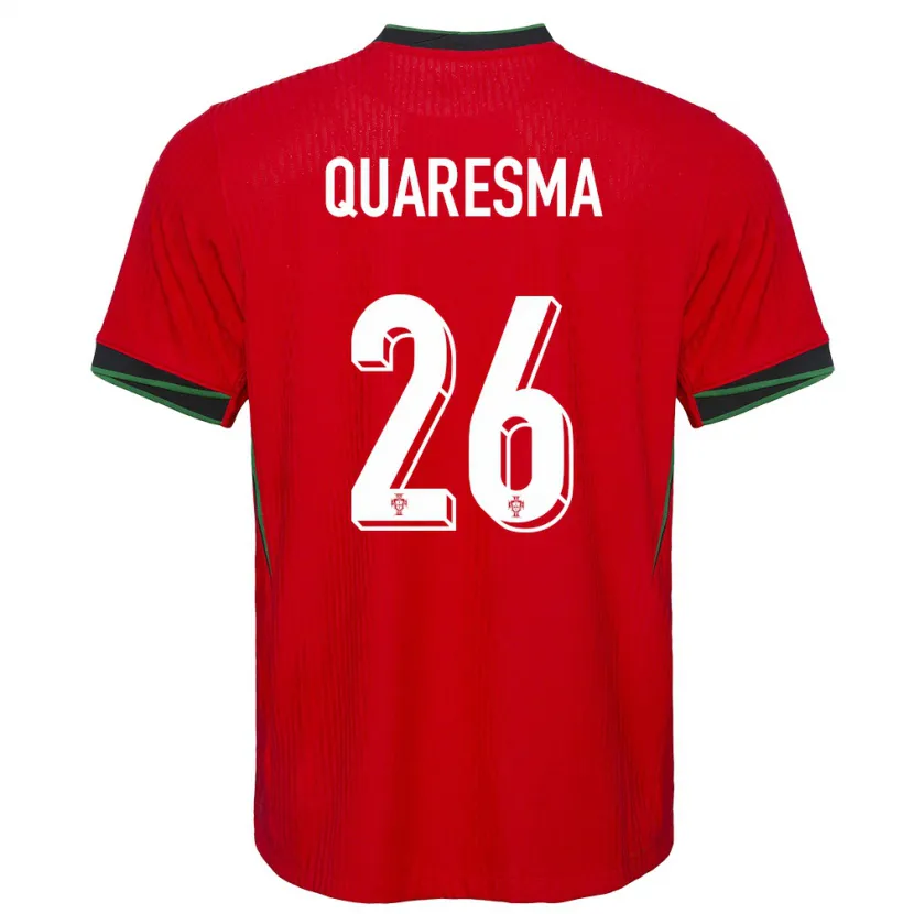 Danxen Dames Portugal Eduardo Quaresma #26 Rood Thuisshirt Thuistenue 24-26 T-Shirt